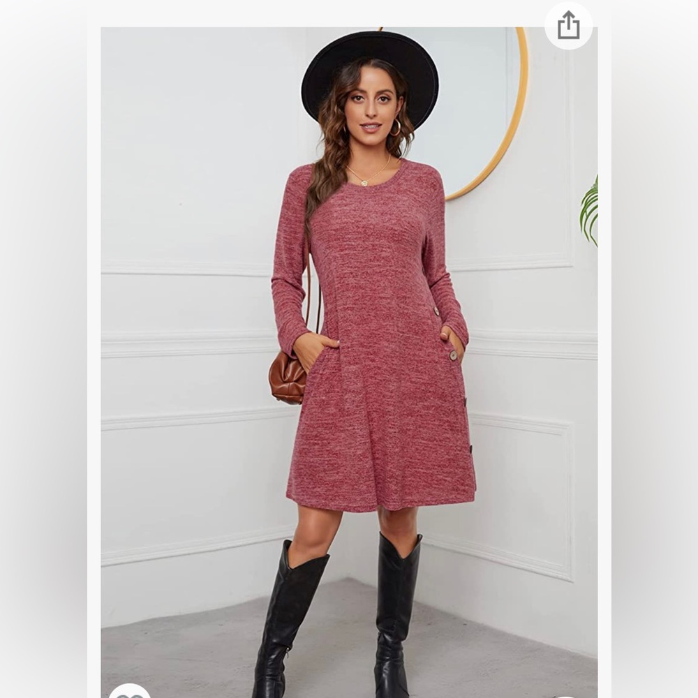 Green Sweater Tunic Dress